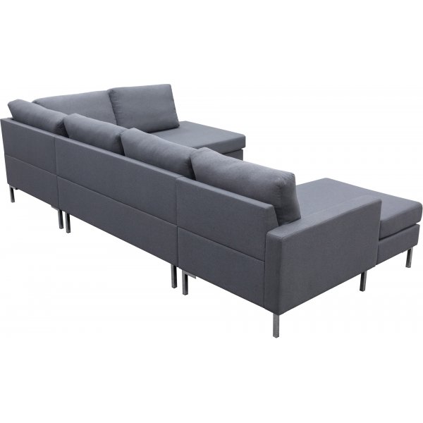 Nova grå U-soffa med metallben - 320 cm Nova grå U-soffa med metallben - 320 cm