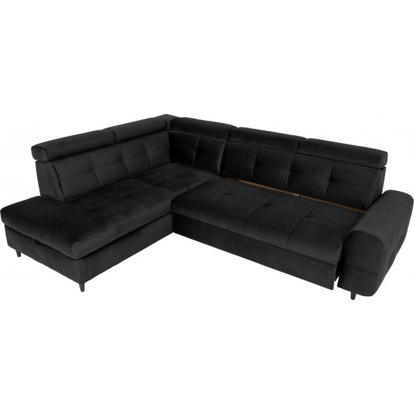 Matras hoekslaapbank met open eind links - Zwart Matras hoekslaapbank met open eind links - Zwart