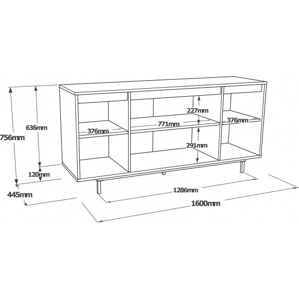 Luvio dressoir 30 - Eiken/zwart Luvio dressoir 30 - Eiken/zwart