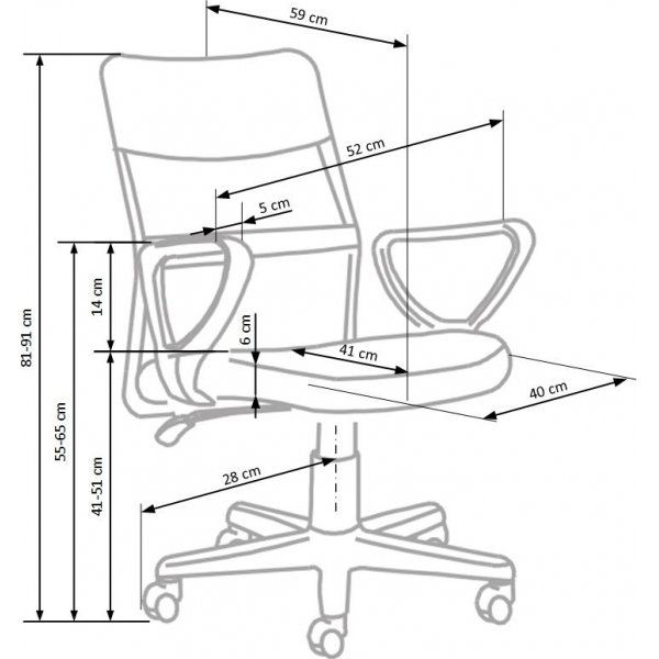 Chaise de bureau Matthias - Turquoise/noir Chaise de bureau Matthias - Turquoise/noir
