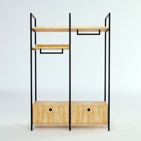 Meuble d'entrée Limbo 638 - Chêne/noir Meuble d'entrée Limbo 638 - Chêne/noir