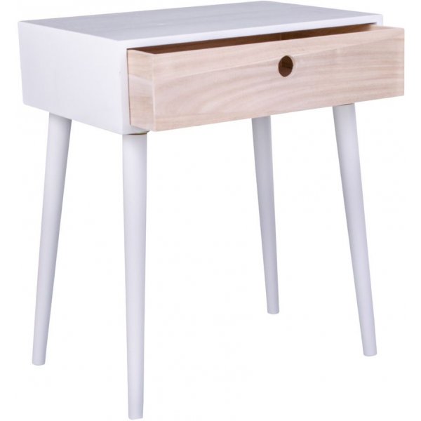 Parma nachtkastje - Wit/naturel
