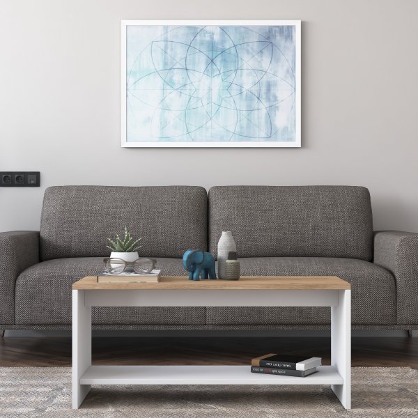 Abby soffbord 80x40 cm - Ek/vit