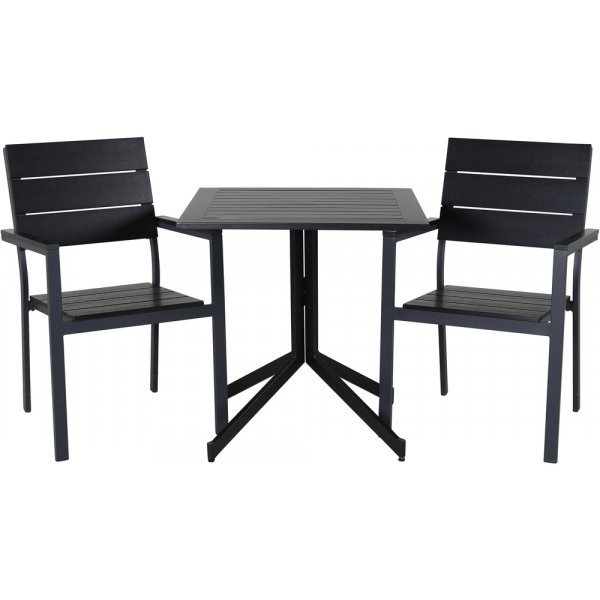 Way utematgrupp med 2 st Levels stolar - Svart Way utematgrupp med 2 st Levels stolar - Svart