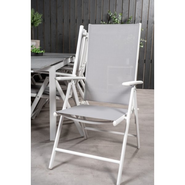 Levels utematgrupp med 10 st Break stolar - Gr/Vit