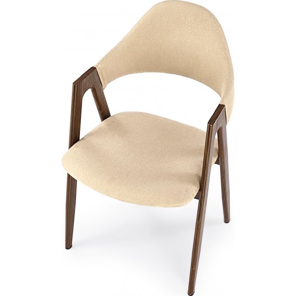 Eetkamerstoel walnoot - Beige Eetkamerstoel walnoot - Beige