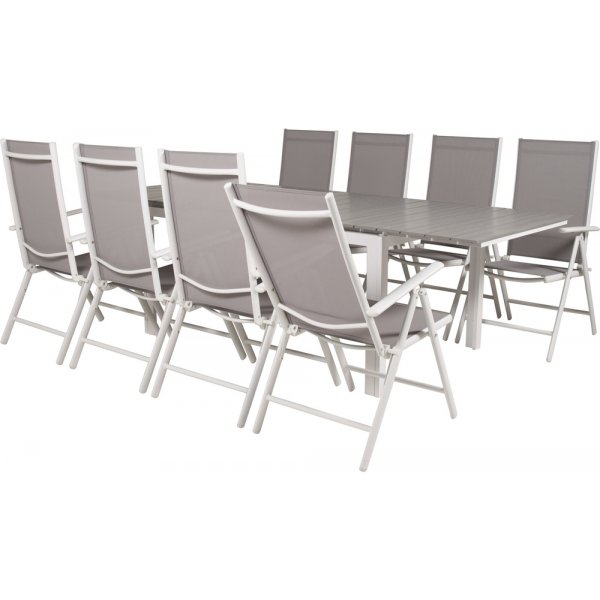Levels utematgrupp med 8 st Break stolar - Grå/Vit Levels utematgrupp med 8 st Break stolar - Grå/Vit