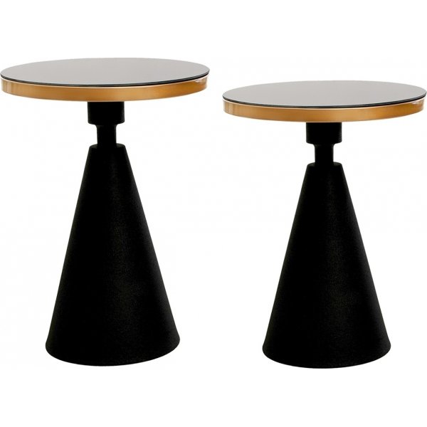 Chalice sidobord set 50/55 cm - Svart/guld