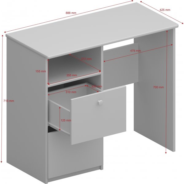 Bureau Memphis 90 x 42,5 cm - Pin laqu