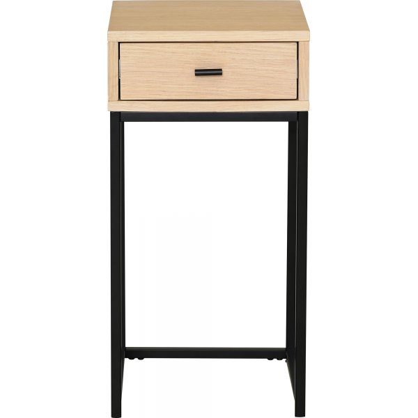 Regal sängbord H60 - Vitpigmenterad ekfanér/svart Regal sängbord H60 - Vitpigmenterad ekfanér/svart