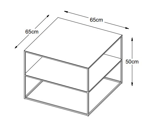 Landia zwarte salontafel vierkant 65 x 65 cm Landia zwarte salontafel vierkant 65 x 65 cm