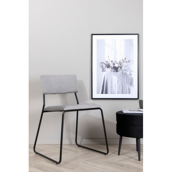 Chaise Frequency - Velours gris clair Chaise Frequency - Velours gris clair