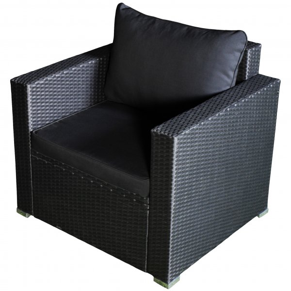 Loungegrupp Huvudskr i svart konstrotting