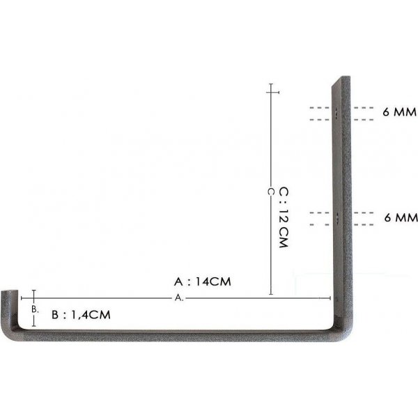 Lamba wandplank 8 - Zwart/eiken Lamba wandplank 8 - Zwart/eiken