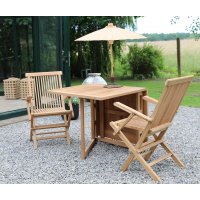 Saltö utematgrupp klaffbord med 2 st karmstolar - Teak Saltö utematgrupp klaffbord med 2 st karmstolar - Teak