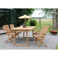 Saltö utematgrupp matbord 180x100 cm med 4 st Saltö karmstolar - Teak Saltö utematgrupp matbord 180x100 cm med 4 st Saltö karmstolar - Teak