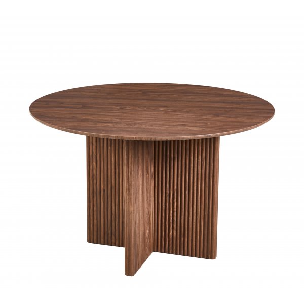Crossby runt matbord Ø120 cm - Mörk bruntbetsad ek Crossby runt matbord Ø120 cm - Mörk bruntbetsad ek