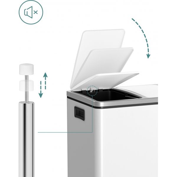 Poubelle Daloa 54 l - Blanc