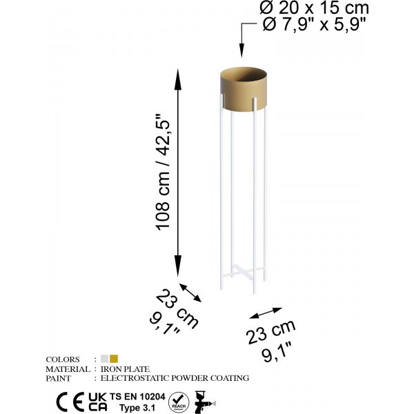 Pot Plato 24 - Blanc/or