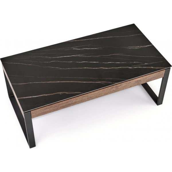 Table basse Ramona 121 x 61 cm - Marbre noir/noyer Table basse Ramona 121 x 61 cm - Marbre noir/noyer