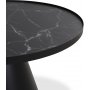 Nero soffbord runt 85 cm - Svart / Svart marmorprint