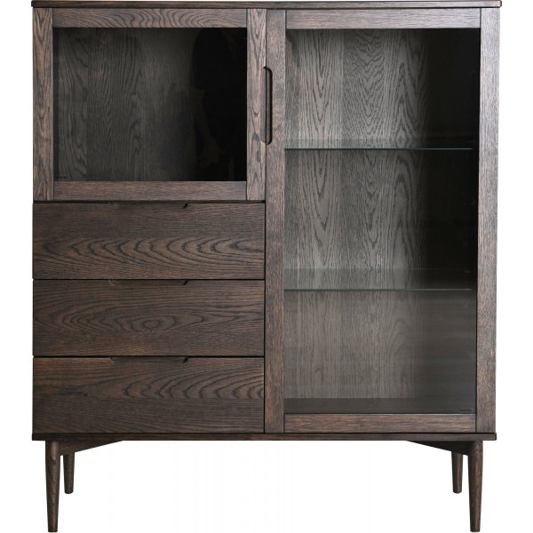 Vitrine Karmy H : 140 cm - Placage chne huil marron