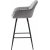 Tabouret de bar Carina en velours gris hauteur d'assise 67 cm