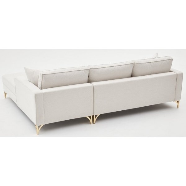 Canapé divan Berlin - Blanc crème/or Canapé divan Berlin - Blanc crème/or