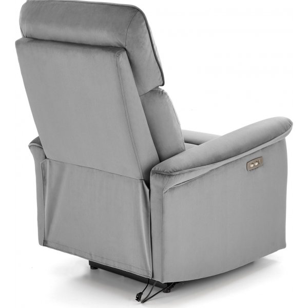 Fauteuil inclinable électrique Semir avec USB - velours gris Fauteuil inclinable électrique Semir avec USB - velours gris