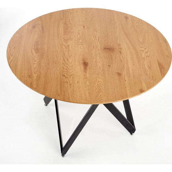 Table à manger ronde Metical 120 cm - Chêne/noir Table à manger ronde Metical 120 cm - Chêne/noir