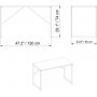 Landi skrivbord 120x60 cm - Vit/ek