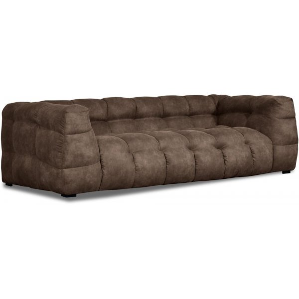 Bill 3-sits soffa - Vintage brun (Lder utseende)