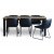 Groupe de restauration en granit; Table 180x90 cm Chne/Noir avec 6 chaises de salle  manger Texas PU Noir