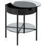 Tipton sidobord 45 cm - Glas/Svart
