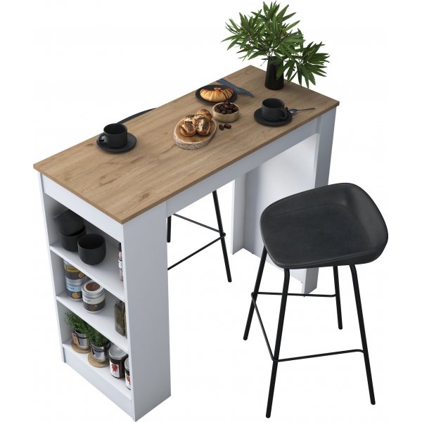 Table de bar Jarik 120 x 50 cm - Noyer/blanc Table de bar Jarik 120 x 50 cm - Noyer/blanc