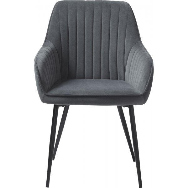 Fauteuil Boston en velours gris