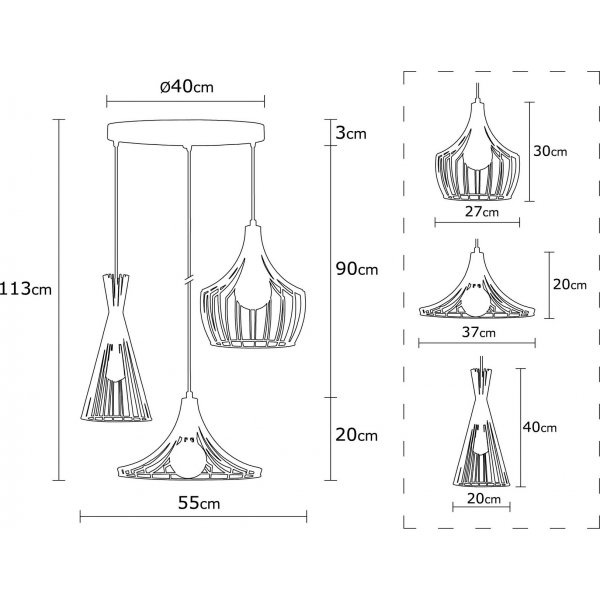Mezo taklampa N-1299 - Guld Mezo taklampa N-1299 - Guld