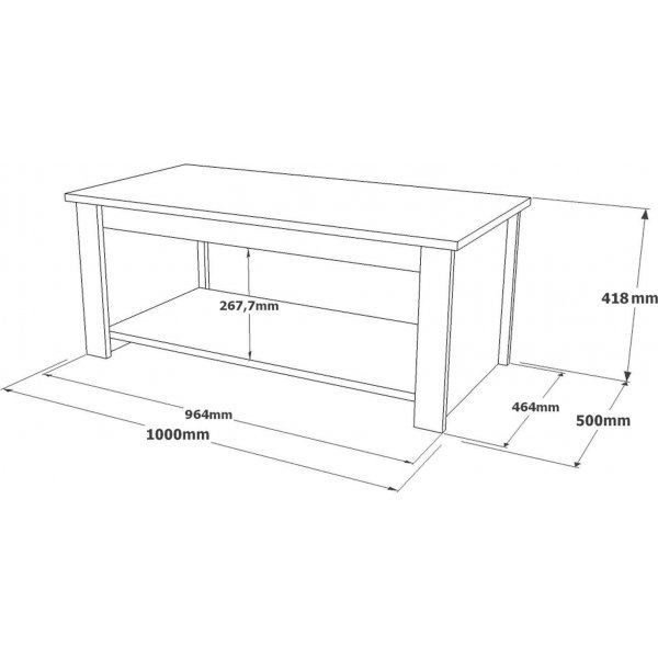 Luvio soffbord 14, 100x50 cm - Ek/vit Luvio soffbord 14, 100x50 cm - Ek/vit