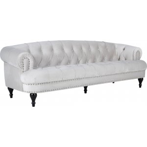 Soffa 3-sits chesterfield beige sammet Soffa 3-sits chesterfield beige sammet