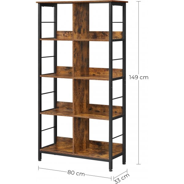 Bibliothèque Romeo 80 x 149 cm - Marron/noir Bibliothèque Romeo 80 x 149 cm - Marron/noir