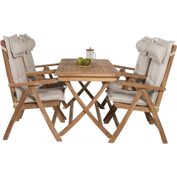 Kenya utematgrupp med 4 st Kenya stolar - Teak Kenya utematgrupp med 4 st Kenya stolar - Teak