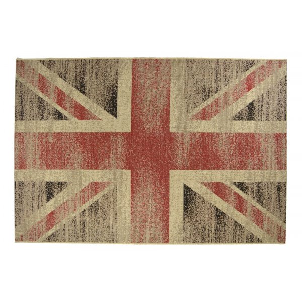 Flatvvd / sltvvd matta - Union Jack - sand/red