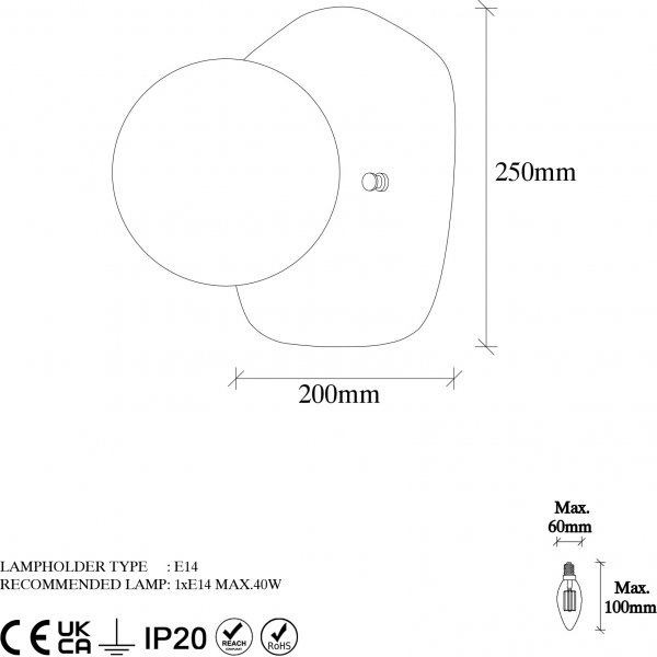 Well wandlamp 11665 - Goud