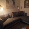 Kundbild Soffa med divan gr�tt tyg - 260 cm bred: Mycket n�jd. �ver f�rv�ntan.