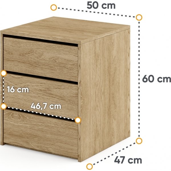 Einar byrå 13 - Chêne Shetland Einar byrå 13 - Chêne Shetland