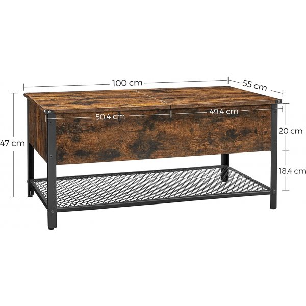 Table basse Freddie 100 x 55 cm - Marron/noir Table basse Freddie 100 x 55 cm - Marron/noir