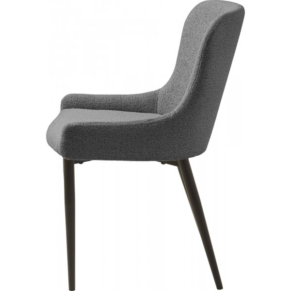 Chaise de salle à manger Boss en tissu bouclé gris foncé Chaise de salle à manger Boss en tissu bouclé gris foncé