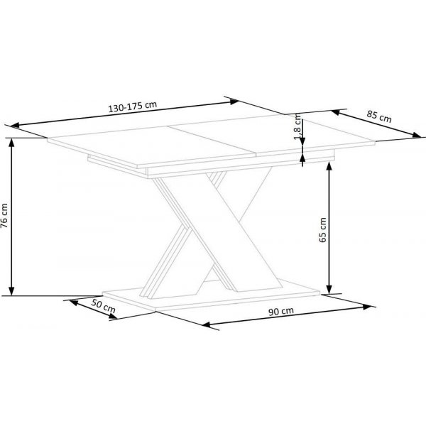 Table à manger River 130-175 cm - Lancelot chêne/blanc Table à manger River 130-175 cm - Lancelot chêne/blanc
