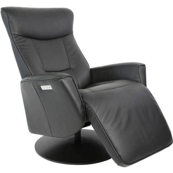 Fauteuil inclinable Hjellegjerde Oscart (Fonction électrique) - Cuir noir Fauteuil inclinable Hjellegjerde Oscart (Fonction électrique) - Cuir noir