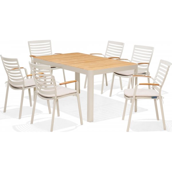 Portals eetgroep 9 - Wit/teak